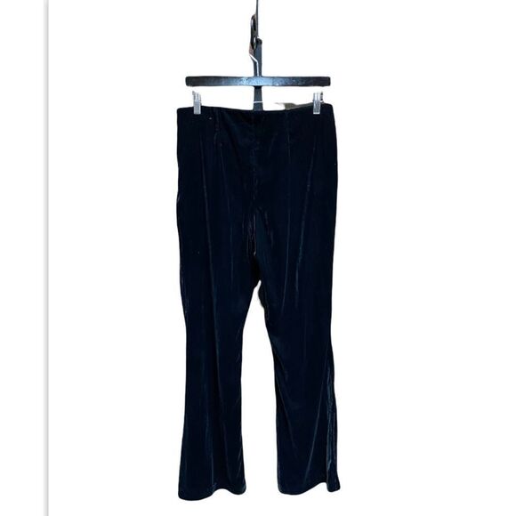 H&M Black Velour Flare Leg Pants Size 10 NWT - Picture 2 of 6